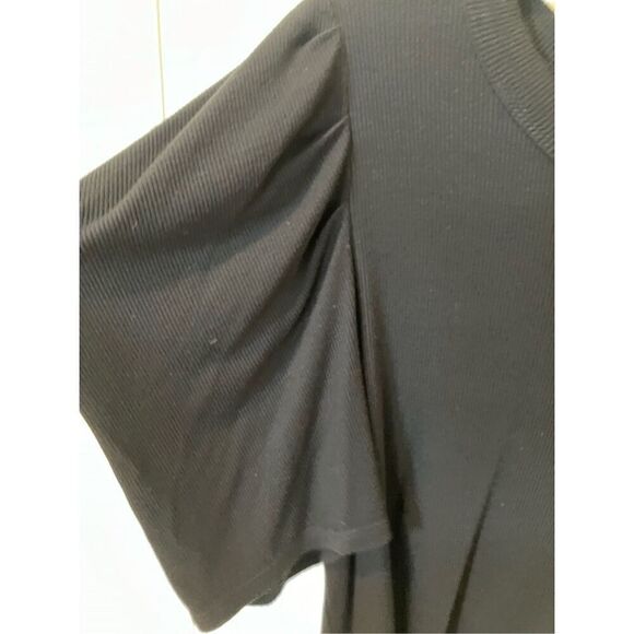 Michael Stars Andrea Pleat Sleeves Black Crop Top, size XL - Picture 8 of 13